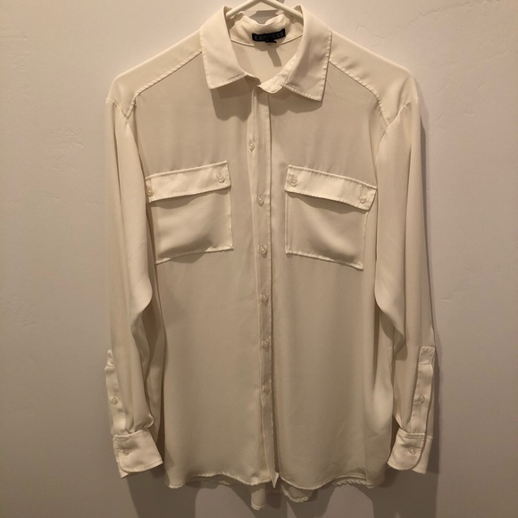 Express Cream Portofino Shirt Sz Small - Picture 1 of 4